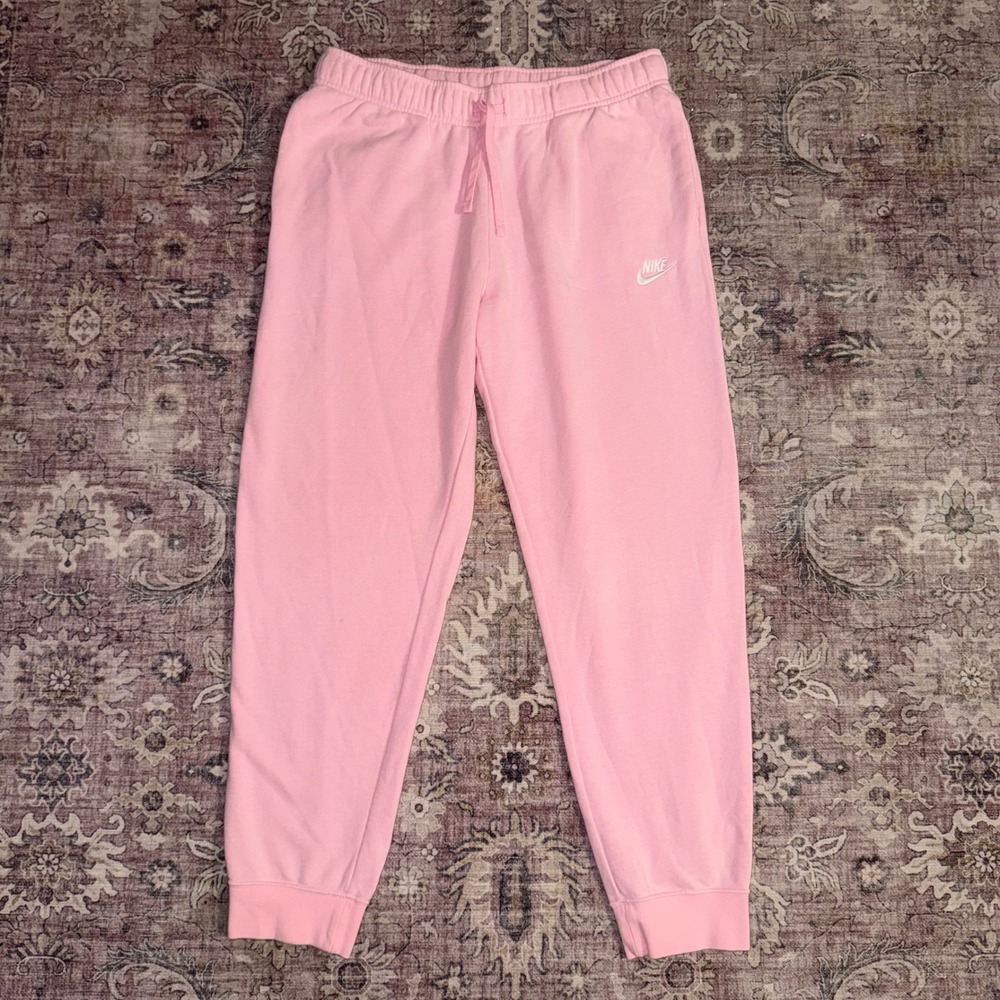 Nike Sportswear Club Fleece Mid-Rise Joggers Pink Womens Large